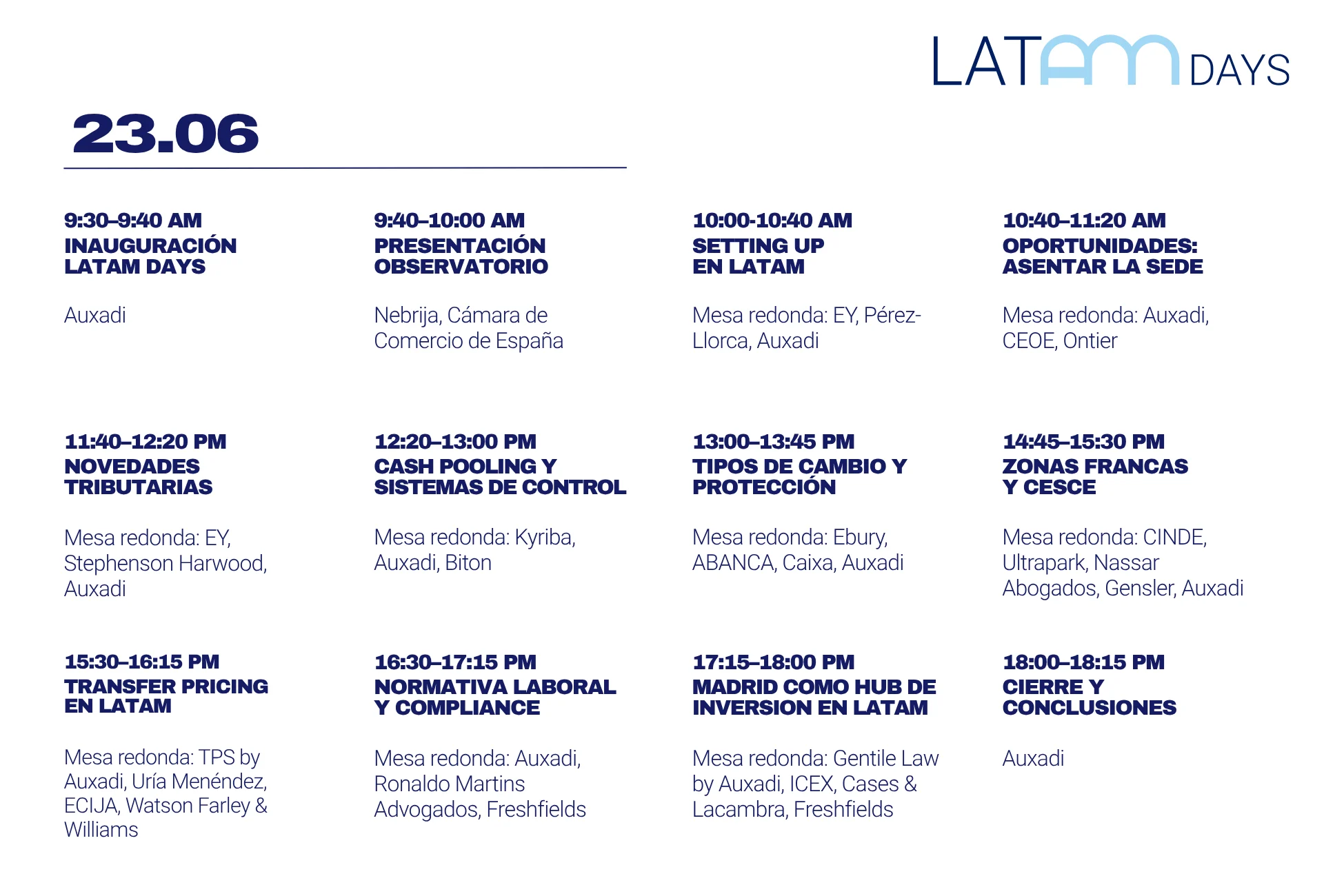 Agenda Latam Days by Auxadi